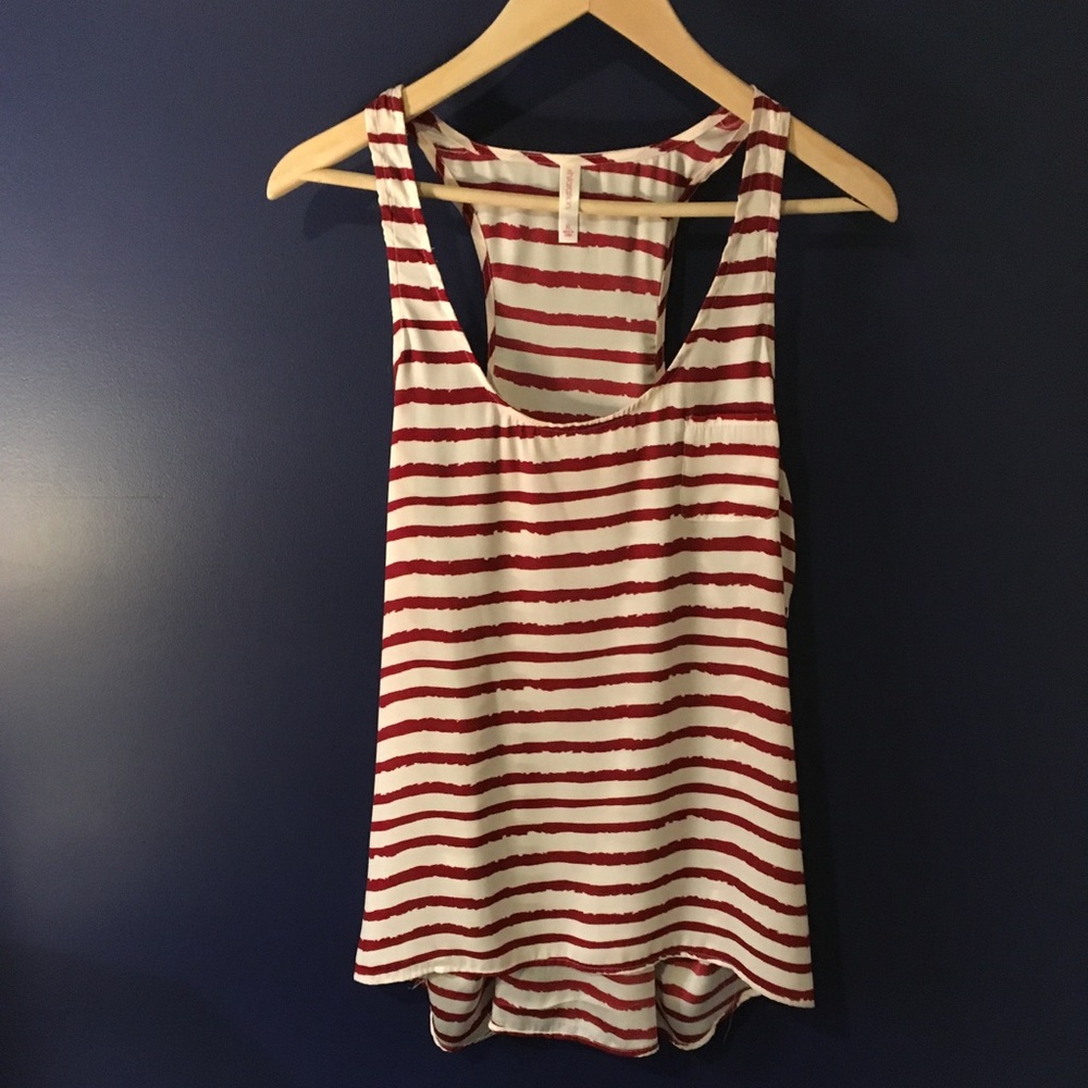 Red & white striped tank top